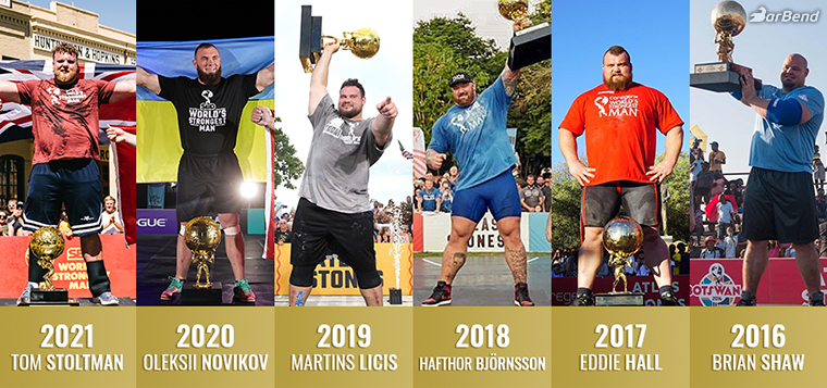 World's Strongest Man Winners from 2016 to 2021