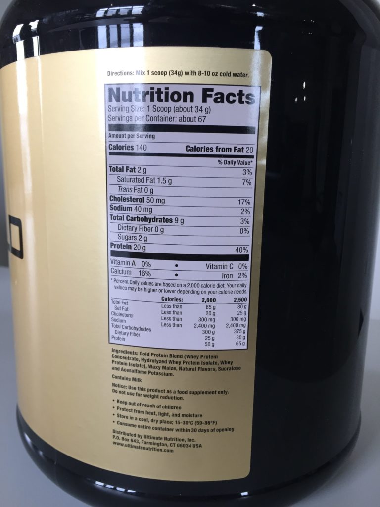 Ultimate Nutrition Whey Gold Label