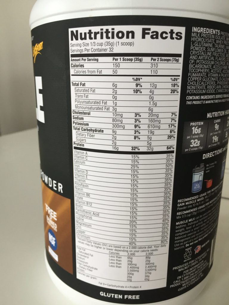 Muscle Milk Nutrition Facts