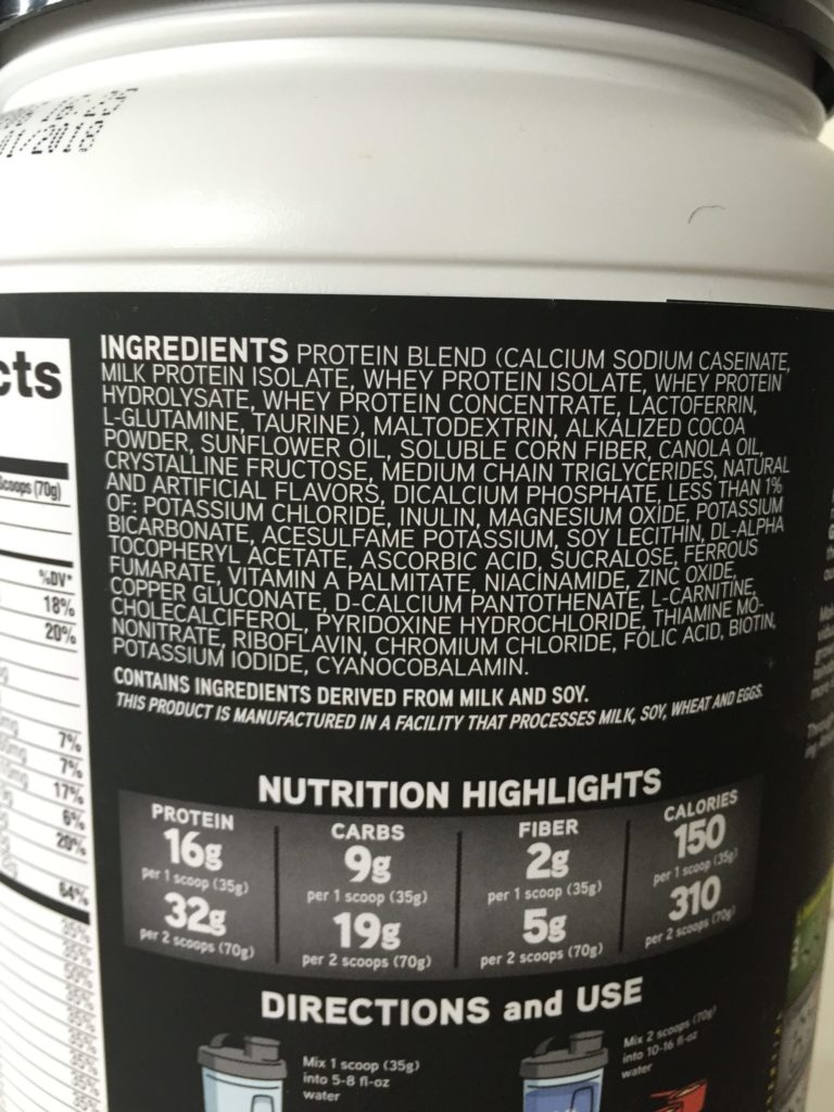 Muscle Milk Ingredients