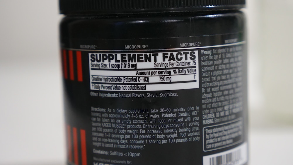 KAGED MUSCLE C-HCl Creatine Hydrochloride Review — Quality Control ...