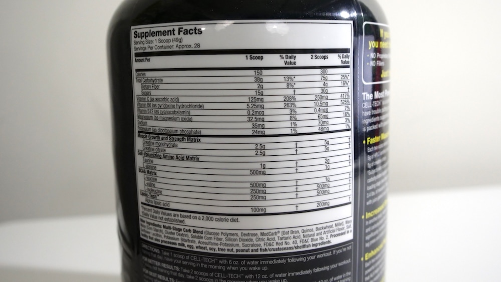 MuscleTech CellTech Creatine Ingredients