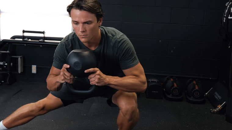 Jake Working Out with the Kettlebell Kings Powder Coat Kettlebell