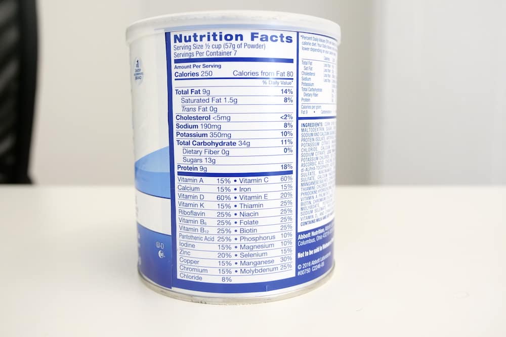Ensure Original Nutrition Powder Ingredients