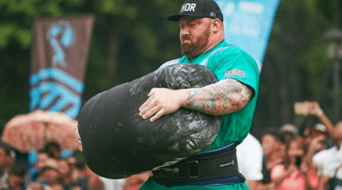 Hafthor Bjornsson Sand Bag Carry