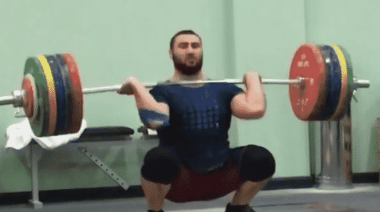 Simon Martirosyan Hang Clean and Jerks 230kg.