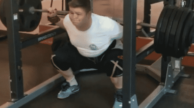 15 Year Old Max Shethar Squats 260kg.