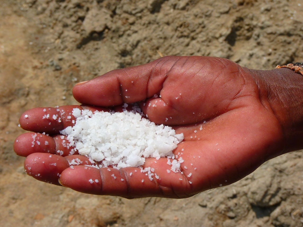 Sea salt in hand