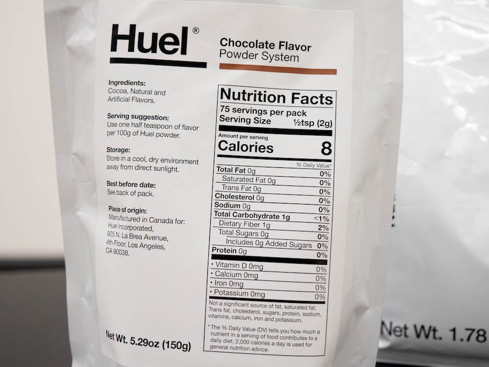 Huel's chocolate flavoring