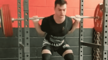 Junior Powerlifter Tim Monigatti Squats 273kg.