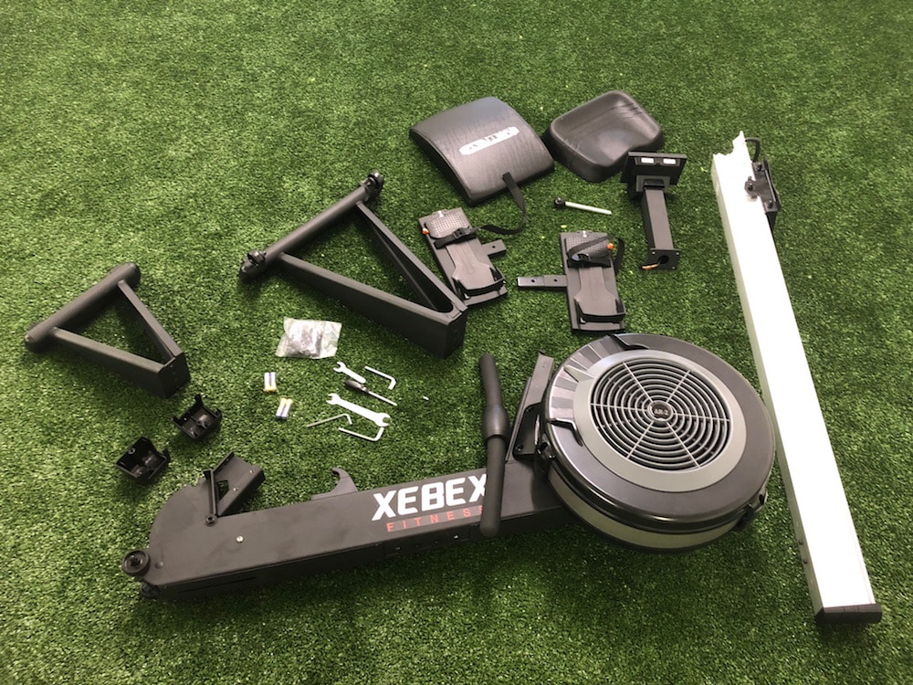 Parts of a Xebex air rower