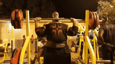 Iron Biby Overhead Presses 190kg for Five Reps
