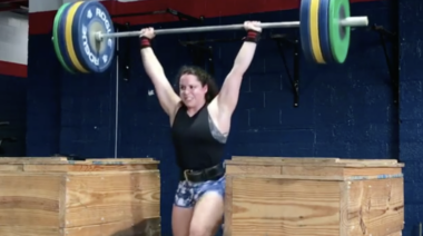 Meredith Alwine Hits 145kg Block Jerk PR