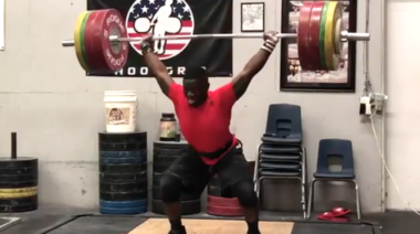 CJ Cummings 180kg squat jerk