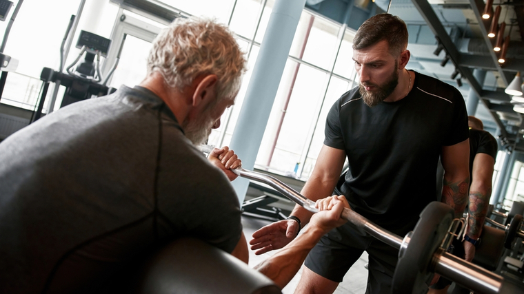 man preparing to resist curl