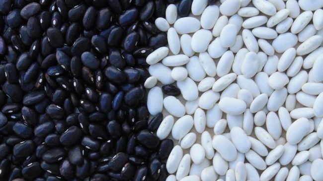 white and black beans
