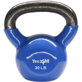 Yes4All 10kg / 22lb Powder Coated Kettlebell, Single 