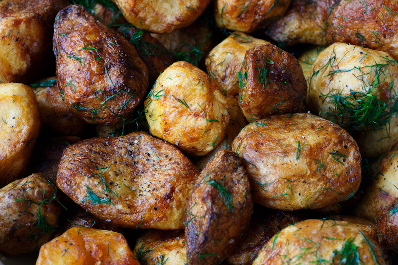 Baked Potatoes With Rosemary Garnish free