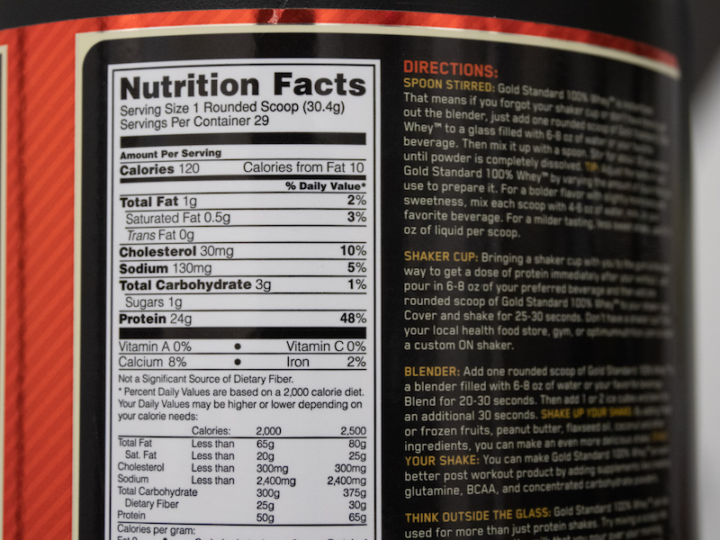 optimum nutrition info