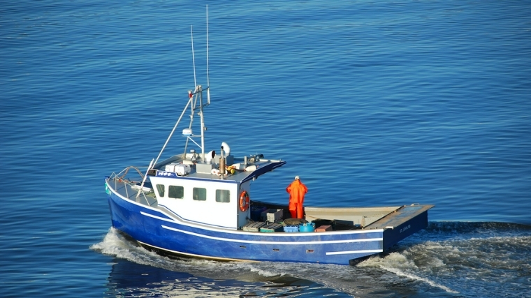 Fishing boat out to sea