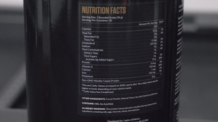 legion casein nutrition