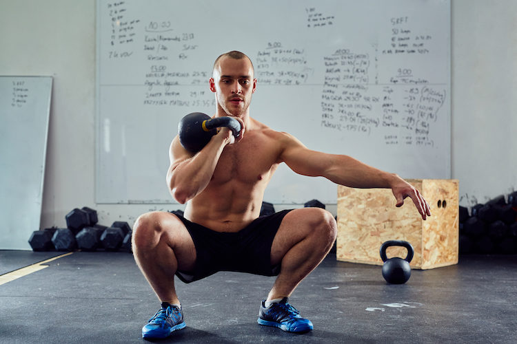 unilateral kettlebell squat