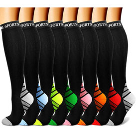 CHARMKING Compression Socks for Women & Men 7 Pairs