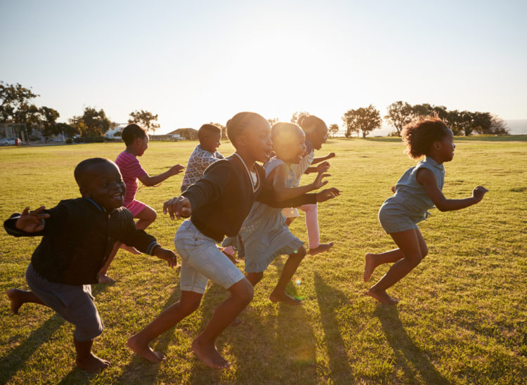 exercising children