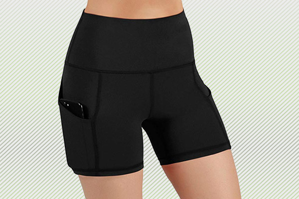 Ododos Womens High Waisted XL Workout Shorts W/Hidden Pocket NWT