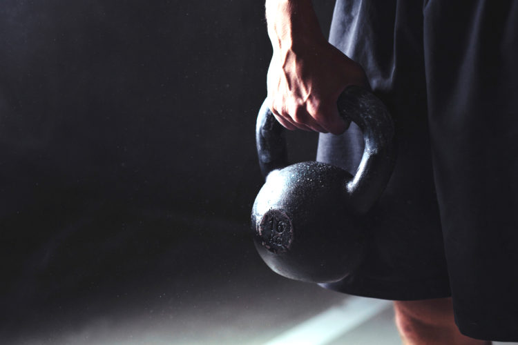 kettlebell in hand