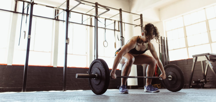 Woman with barbell