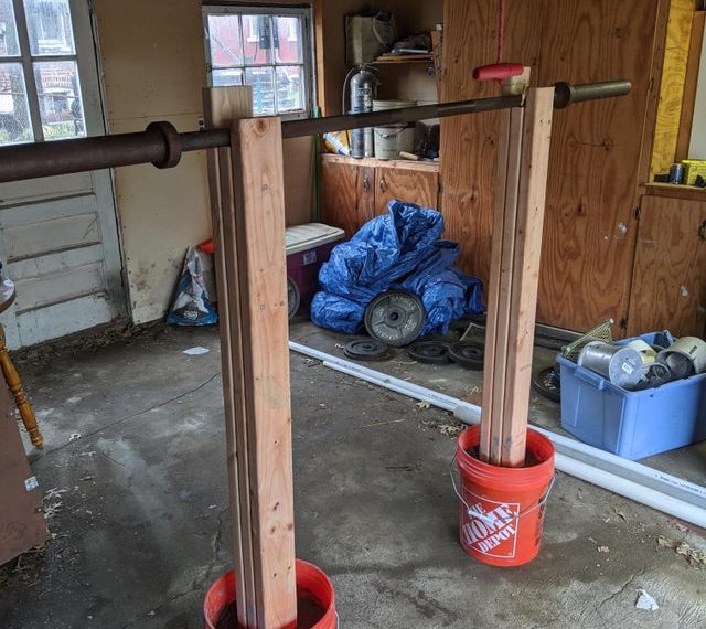 Homemade squat bench discount rack