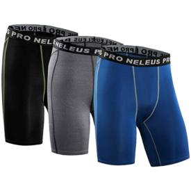 Neleus Men's 3-Pack Compression Short