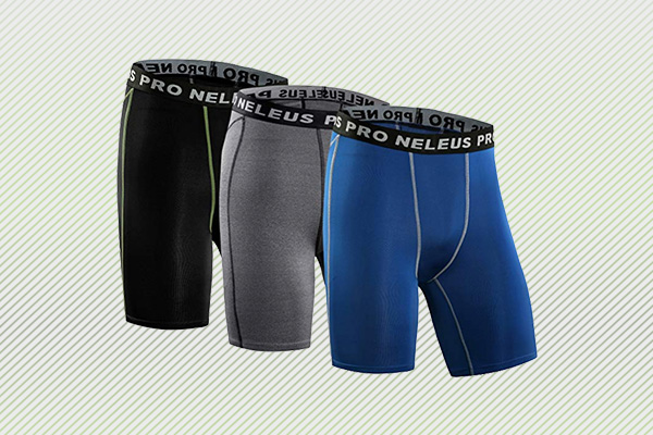 Neleus Pro Mens Compression Shorts Briefs US 2XL BLACK WHITE GRAY