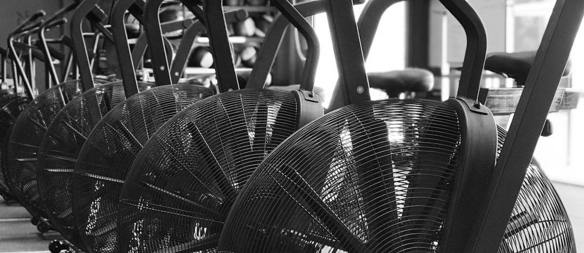 air bike to rower conversion