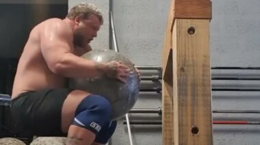 Tom Stoltman lifting an Atlas Stone