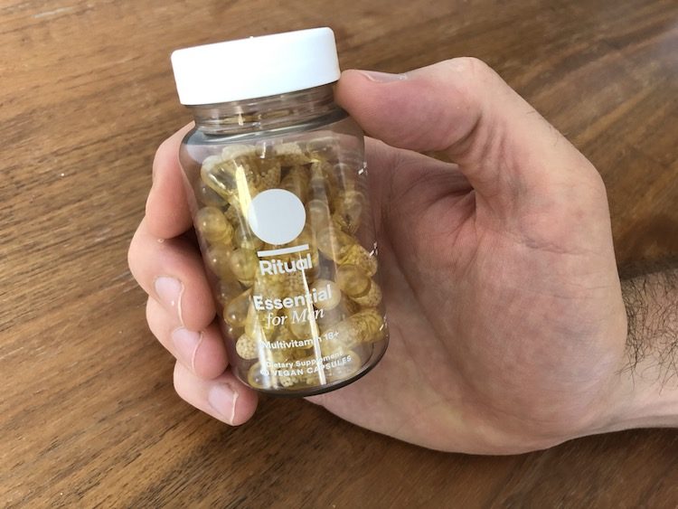 ritual mens multivitamin in hand