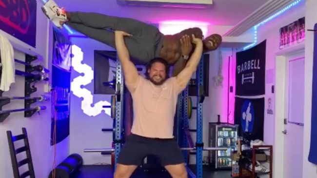 Rapper Action Bronson Does Deadlifts With Strongman Martins Licis