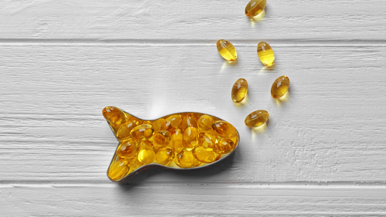 fish oil pills in the shape of a fish