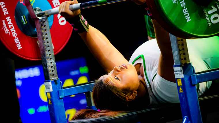 Britney Arendse Bench Press