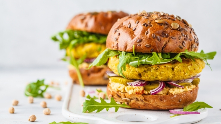 burgers végétaliens aux pois chiches