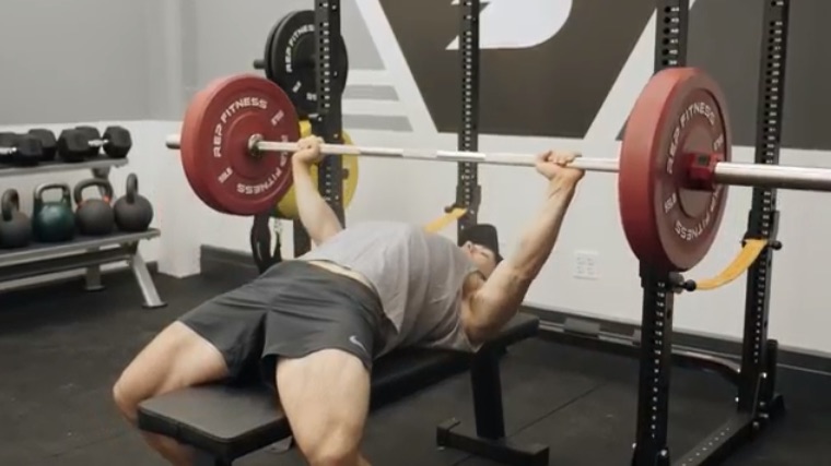 Lowering the barbell for bench press