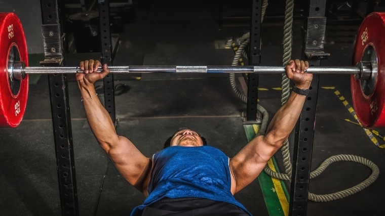 Man bench-pressing