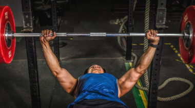 man doing the bench press