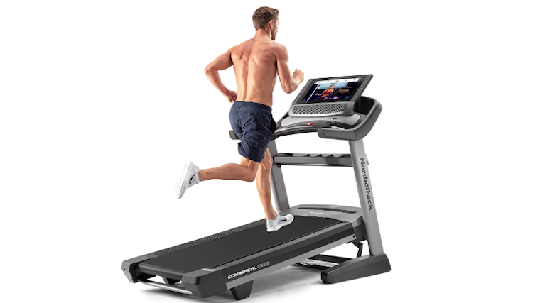 Running on an incline on the 2950 treadmill.