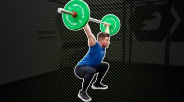 A person doing a clean and jerk.