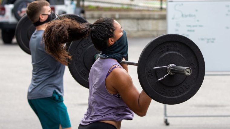 Athletes Training Outside