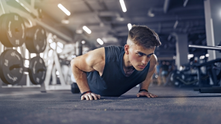 Slider Lateral Pushup - Muscle & Fitness