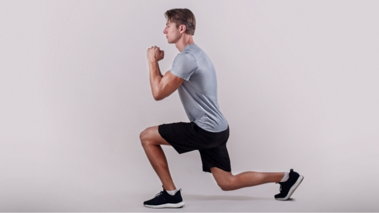 Man doing forward lunge