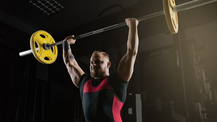 Man doing overhead press